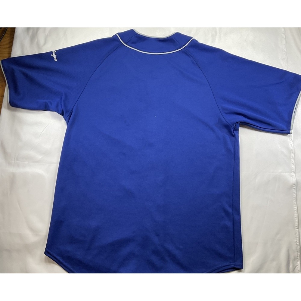 Los Angeles Dodgers Size M Blue Buttondown Logo MLB Dynasty Series Jersey 60 - Picture 7 of 9
